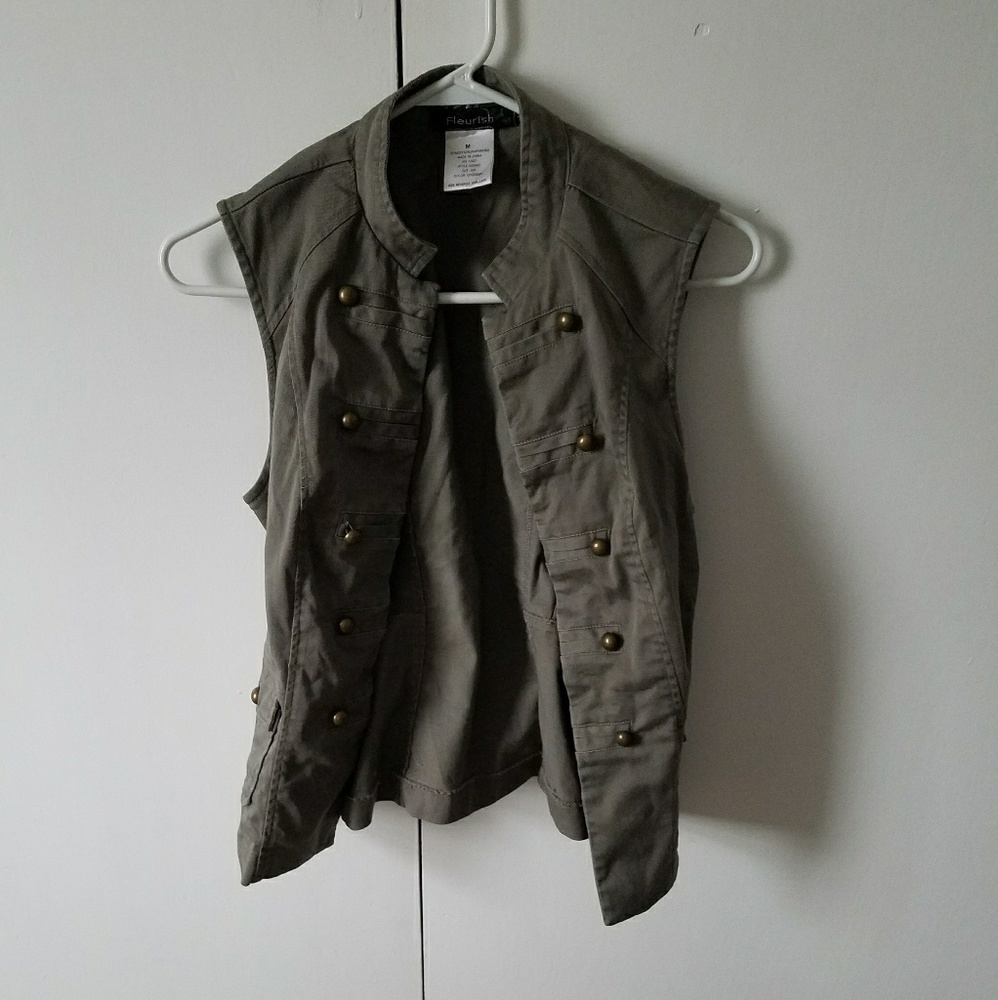 Olive green military vest